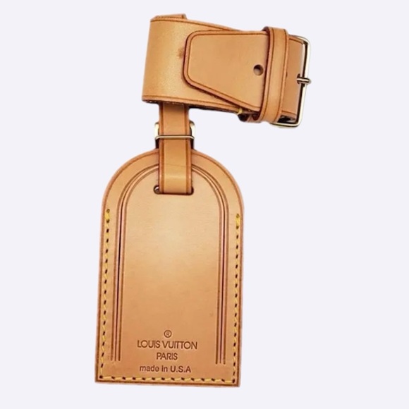 Louis Vuitton Brown Leather Luggage Tag - Picture 1 of 5